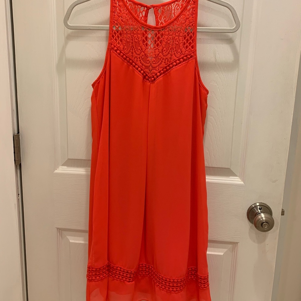Pink Halter Chiffon Dress